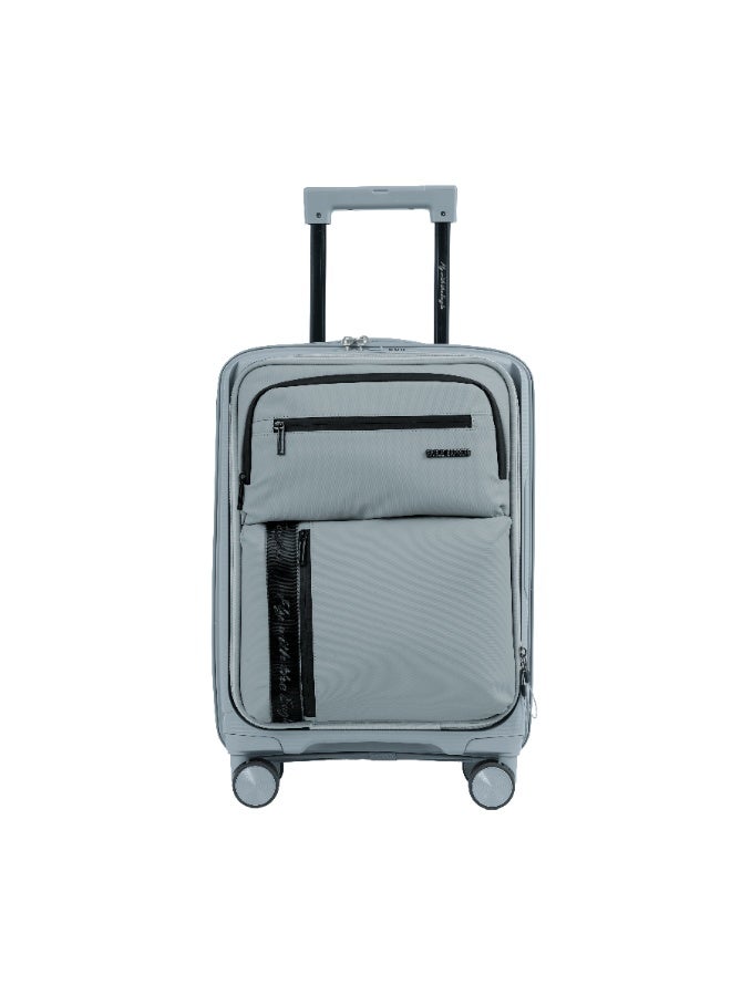 ايجل اكسبريس شنطة سفر Eagle Express Cruiser Elite مقاس 20 بوصة – هجين من البولي بروبيلين (PP) والنايلون، قطعة واحدة، لون فضي، ضمان سنة واحدة - Image 1